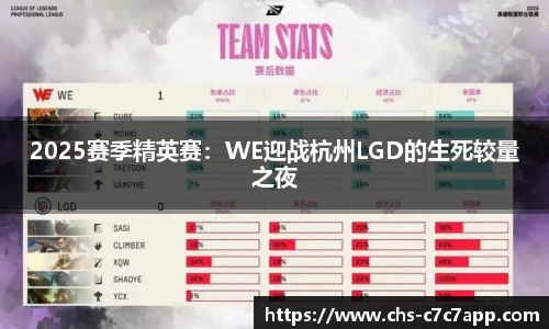 2025赛季精英赛：WE迎战杭州LGD的生死较量之夜